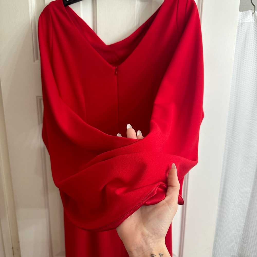 Betsy & Adam Cape Sleeve Crepe Sheath Dress - Picture 6 of 7